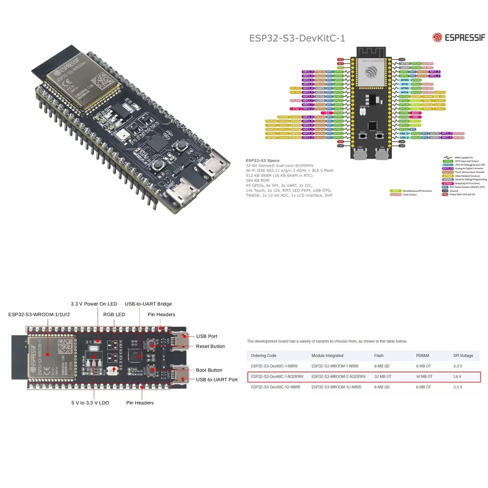 Esp32 - Плата разработки Espressif ESP32-S3-DevKitC-1 с модулем